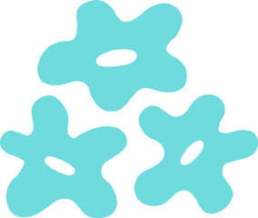 Abstract organic rounded flower shapes