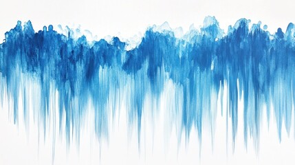 Fototapeta premium Abstract blue drips on white background
