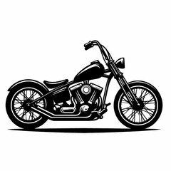 Fototapeta premium Black and White Motorcycle Illustration ideal for newsletter design components