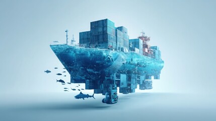 Urban landscape featuring a broken building reflecting challenges in blue economy and marine industry development in coastal areas