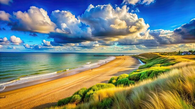 Panoramic Walberswick Beach Suffolk England - Coastal Scenery