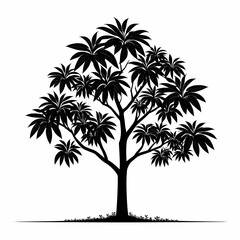 Obraz premium Detailed Tree Silhouette Graphic Art suitable for business presentation visuals