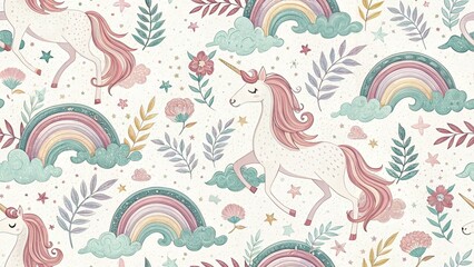 Pastel Unicorn Wallpaper Drone Photography Texture Repeat