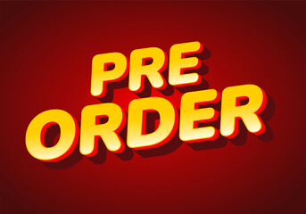 Fototapeta premium Pre order. Text effect for social media promotion needs. Yellow white