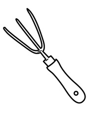garden fork backyard gardening equipment coloring page