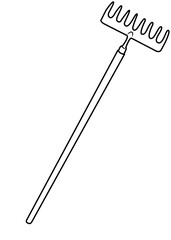 pitchfork backyard gardening equipment coloring page