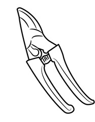 pruners backyard gardening equipment coloring page