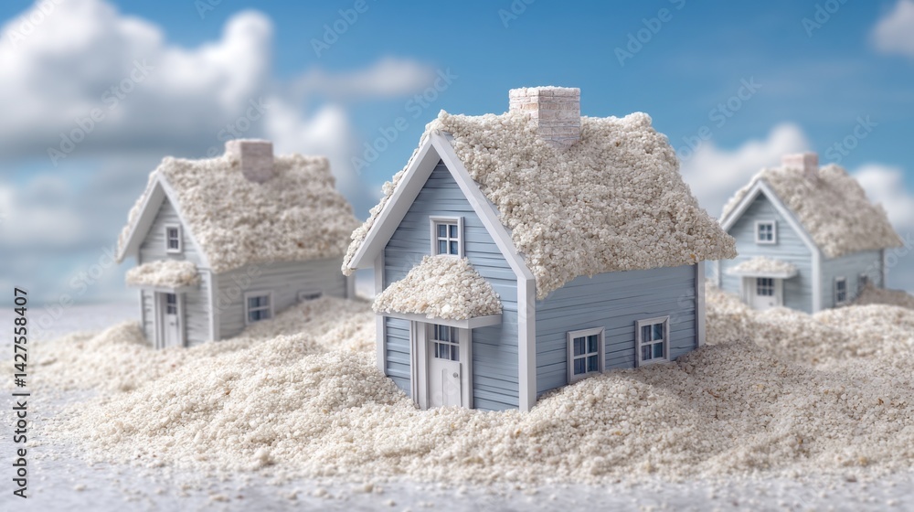 Aufkleber a unique house constructed from sand symbolizing a policy sandbox concept for testing experimental a