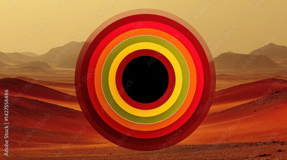 Poster a striking red planet with a black hole symbolizing a policy sandbox concept for testing experimenta