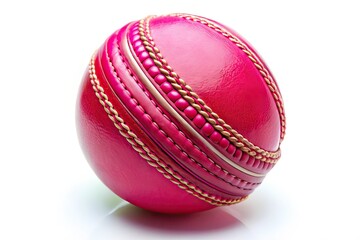 Pink Cricket Ball Aerial Photography, Isolated White Background, High Resolution