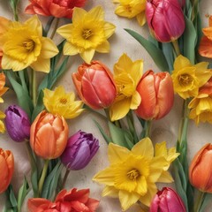 colorful tulips in the garden