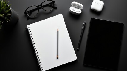 Black and White Minimal Desk