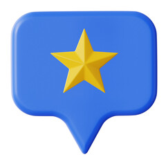 Obraz premium 3D One Star Rating in Speech Bubble Chat Icon