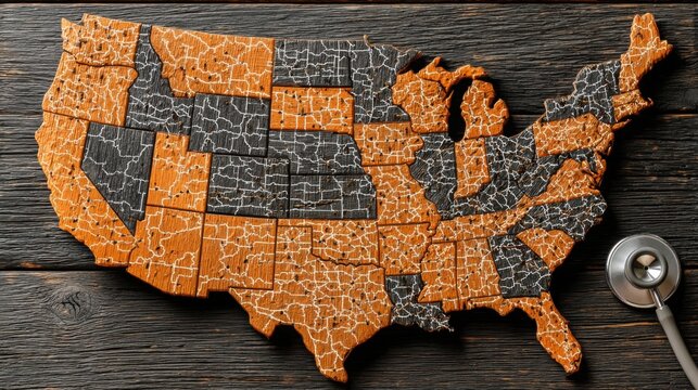 A comprehensive map of the united states illustrating the state-sponsored healthcare system and public health empowers