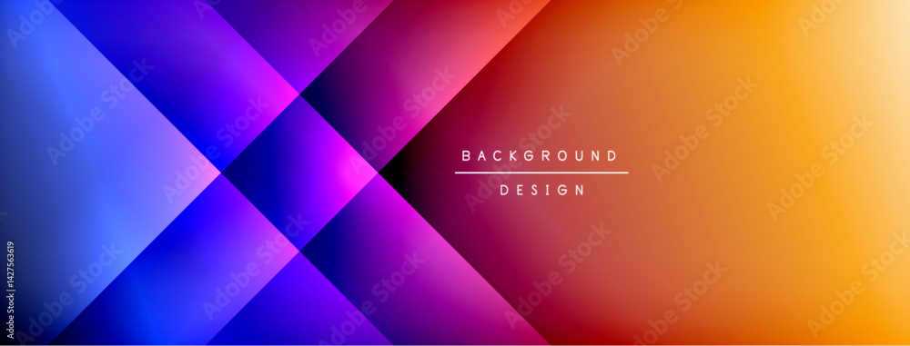Aufkleber abstract geometric background. gradient colors blend from blue, purple, pink to orange. diagonal sha