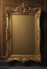 Exquisite gold frame with scrolling acanthus leaves against plush velvet  , dark, antique, fabric