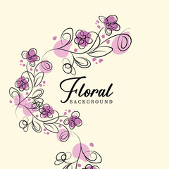 Elegant Purple Floral Background Design for Invitation Cards