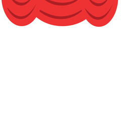 Red stage curtain with yellow scalloped valance and tied side drape, creating a neat and elegant look for performance backdrops or stage decoration.