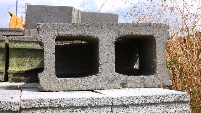 Cinder Block Taken Off Stack And Replaced Multiple Times