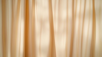 Obraz premium Soft, flowing curtains in warm tones gently filter light, creating a serene and inviting atmosphere.