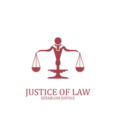 Justice Scales Law Court Lawyer Legal icon vector illustration template design