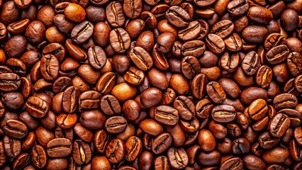 Obraz premium Rustic Coffee Beans Pattern, White Background, High-Resolution