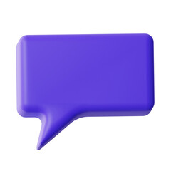 3D Purple Bubble Chat Icon