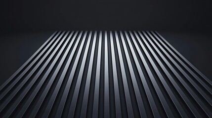 A minimalist image showcasing a series of parallel metallic lines against a dark background, creating a sense of depth and modernity.