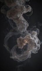 Ethereal smoke swirls, dark background, mystic, abstract ,  movement,  dark