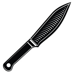 Black and White Illustration of a Sharp Kitchen Knife