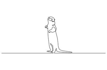 Continuous one line drawing of Beaver. Single line drawing illustration of Animal Beaver. International Beaver Day concept vector art. Doodle line illustration.