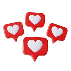 3D Hearts Bubble Chat Icon