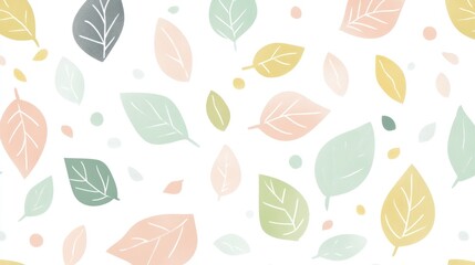 Delicate, pastel-colored leaf pattern