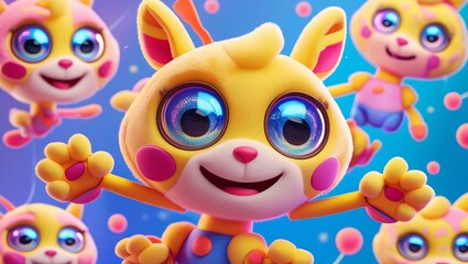 Adorable Animated Cartoon Characters Bright, Colorful, and Playful Designs, Perfect for Kids