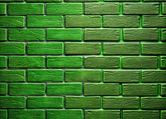 Simple Green Brick Texture Background AI Photo, Abstract Green Brick Wall, Minimalist Green Brick