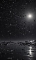 Inky black canvas, countless shimmering stars scattered across the cosmic expanse ,  background,  starfield,  vastness