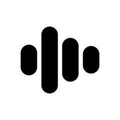 A black and white image of a sound wave with a white background. Concept of energy and movement