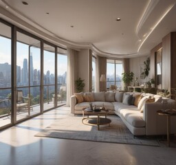 Fototapeta premium Luxurious condo unit, stunning architectural detail, breathtaking view , apartment, property