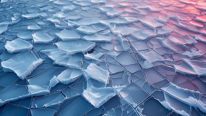 Obraz premium thick layer of cracked ice texture. Background for banner, backdrop or texture