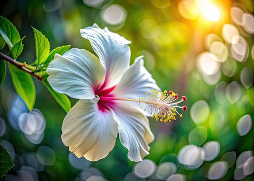 Stunning White Hibiscus in Khandala - Scenic Beauty, Copy Space