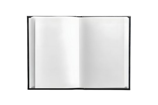 Open book, blank pages
