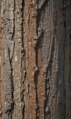 Obraz premium Rough tree bark texture, earthy browns and grays, winter, closeup