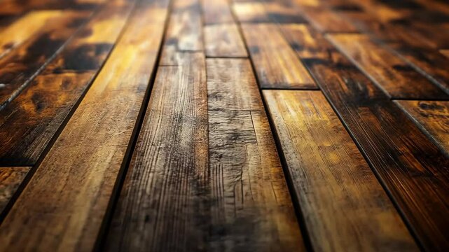 Wooden planks running across the floor with bright light on the background