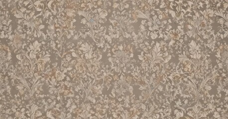 Seamless damask wallpaper, delicate floral motifs, subtle sheen,  decorative,  illustration,  textile