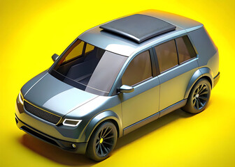 Futuristic Self-Driving Electric SUV with Lidar and Aerodynamic Design