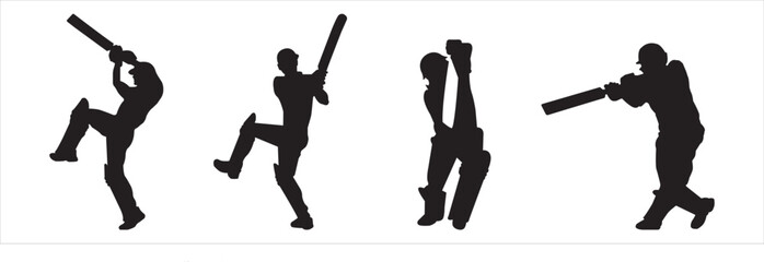 cricket different shots with vector.