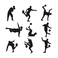 illustration silhouette freestyle soccer simple design 