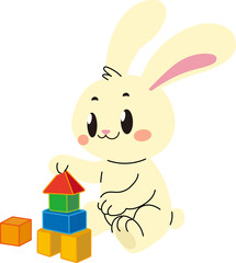 Bunny stacking blocks playing toys