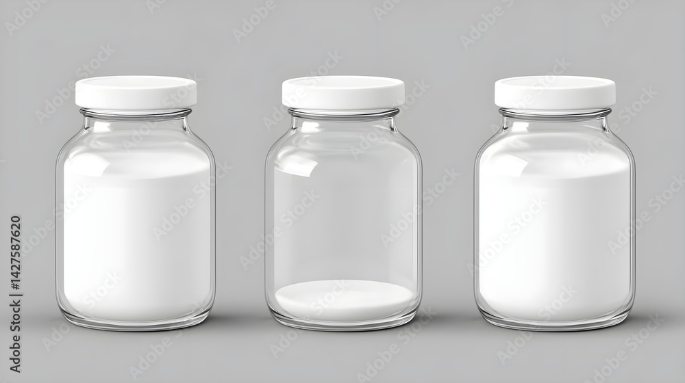 Poster captivating glass vials displaying chaos of letters studio setting product photography minimalistic 
