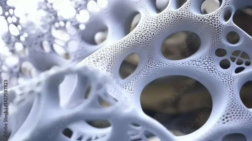 Poster intricate close-up of a complex fractal structure showcasing organic patterns and textures